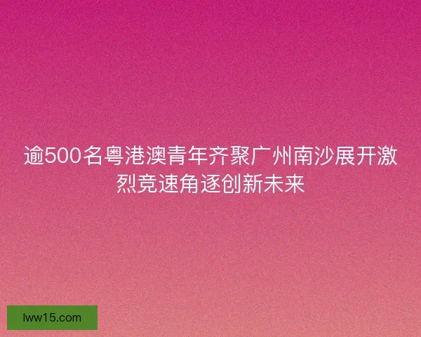 逾500名粤港澳青年齐聚广州南沙展开激烈竞速角逐创新未来 逾500名粤港澳青年齐聚广州南沙展开激烈竞速角逐创新未来